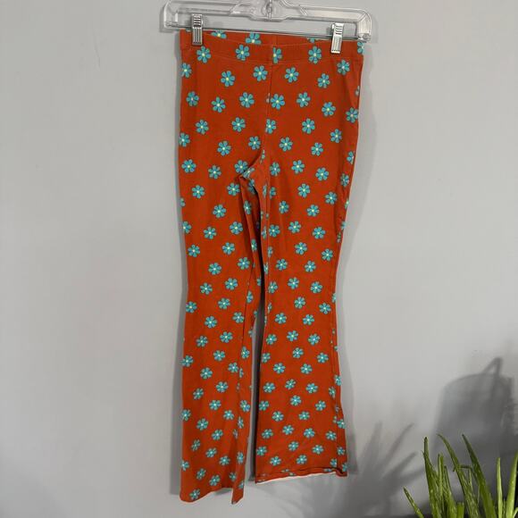 LA Hearts by PacSun Orange & Blue Floral Pull On Flare Leg Leggings Size Small - Picture 1 of 6